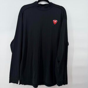 Cutter & Buck CB DryTec Black Long Sleeve Shirt Firestone Logo XXL